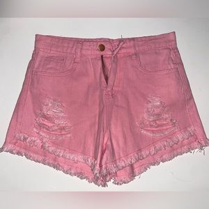 Pink Denim Shorts